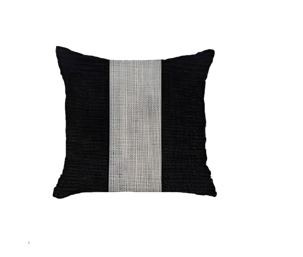 Homeroots Set Of Two 18" X 18" Grey And Black Geometric Zippered Handmade Polyester Throw Pillow   471760