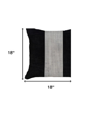 Homeroots Set Of Two 18" X 18" Grey And Black Geometric Zippered Handmade Polyester Throw Pillow   471760