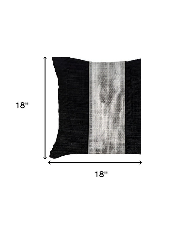 Homeroots Set Of Two 18" X 18" Grey And Black Geometric Zippered Handmade Polyester Throw Pillow   471760