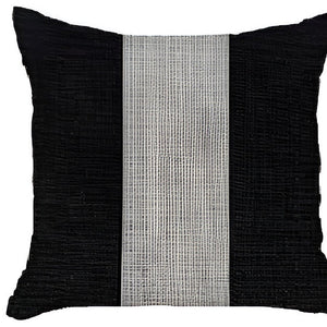 Homeroots Set Of Two 18" X 18" Grey And Black Geometric Zippered Handmade Polyester Throw Pillow   471760