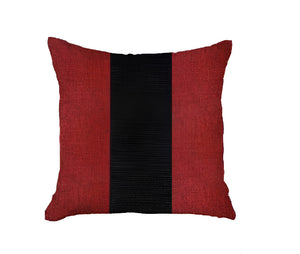 Homeroots Set Of Two 18" X 18" Black And Red Geometric Zippered Handmade Polyester Throw Pillow   471762