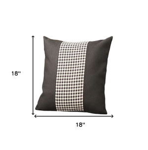 Homeroots Set Of Two 18" Black And White Houndstooth Fabric Throw Pillows   471775