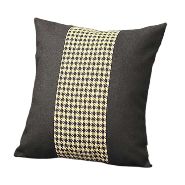 Homeroots Set Of Two 18" Black And Yellow Houndstooth Fabric Throw Pillows   471776