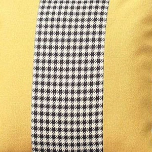 Homeroots Set Of Two 18" Yellow Black And White Houndstooth Fabric Throw Pillows   471777