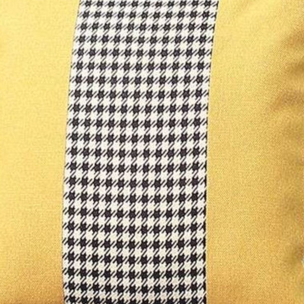 Homeroots Set Of Two 18" Yellow Black And White Houndstooth Fabric Throw Pillows   471777