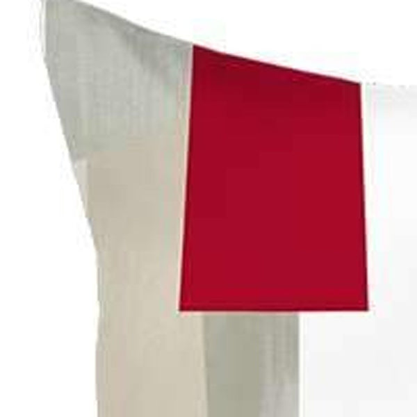 Homeroots Set Of Two 18" X 18" Gray White Black And Red Abstract Zippered Handmade Polyester Throw Pillow   471781