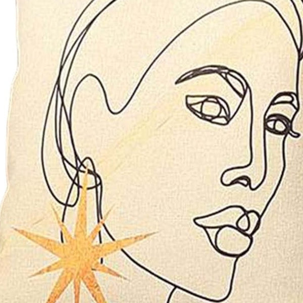 Homeroots Set Of Two 18" Beige And Black Throw Pillow   471783