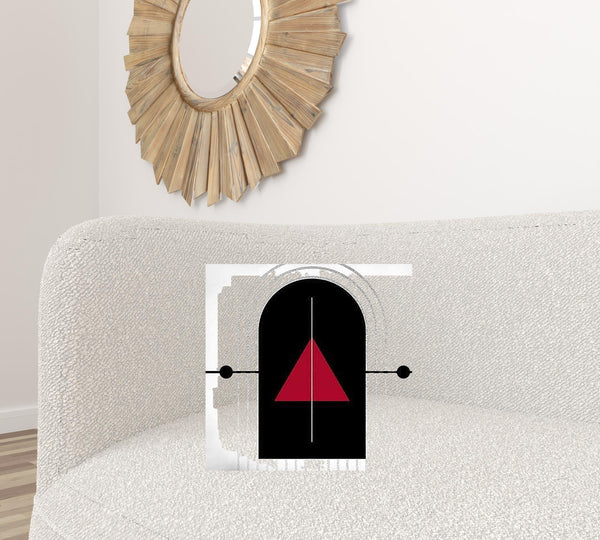 Homeroots Set Of Two 18" X 18" Black And Red Abstract Zippered Handmade Polyester Throw Pillow   471785