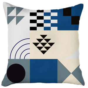 Homeroots Set Of Two 18" X 18" Blue And Black Polyester Abstract Zippered Pillow   471792