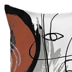 Homeroots Set Of Two 18" X 18" Gray And Black Abstract Polyester Zippered Pillow   471795