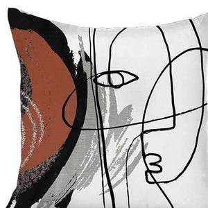 Homeroots Set Of Two 18" X 18" Gray And Black Abstract Polyester Zippered Pillow   471795