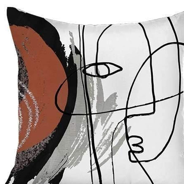 Homeroots Set Of Two 18" X 18" Gray And Black Abstract Polyester Zippered Pillow   471795