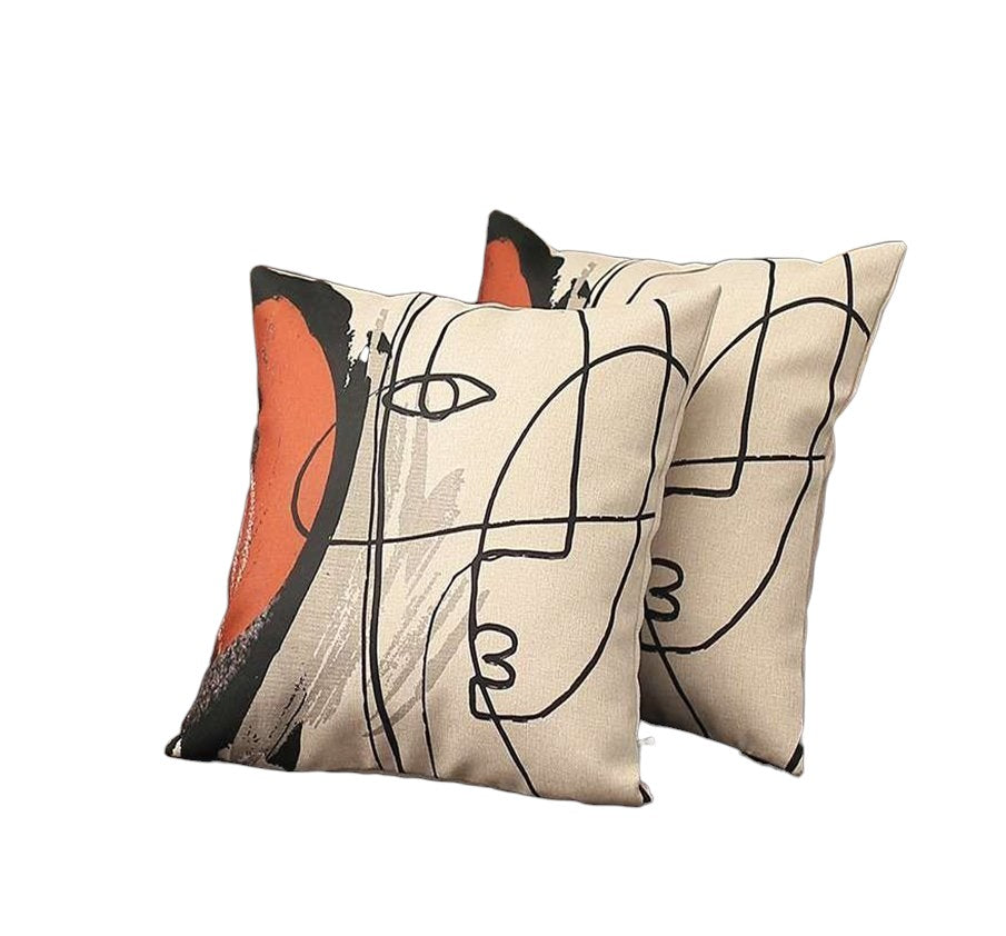 Homeroots Set Of Two 18" X 18" Gray And Black Abstract Polyester Zippered Pillow   471795