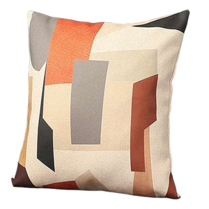 Homeroots Set Of Two 18" X 18" Gray Black White Red And Brown Polyester Abstract Zippered Pillow   471797