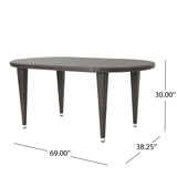 Christopher Knight Home® - Noble House - Dominica Outdoor 69 Inch Multibrown Wicker Oval Dining Table