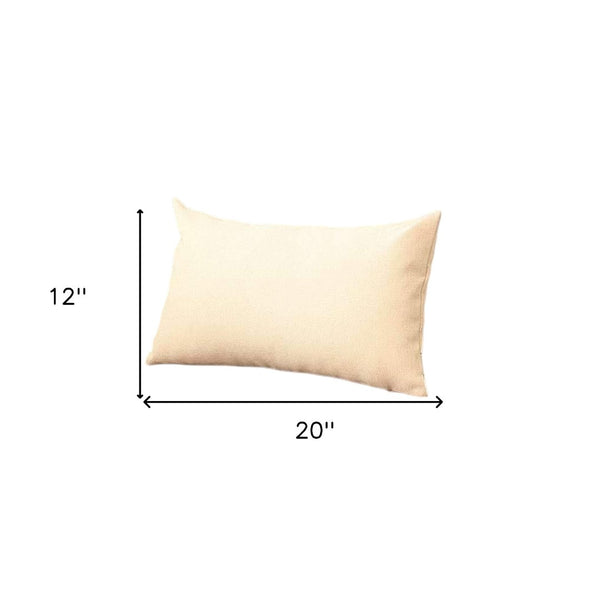 HomeRoots Set of Four Ivory Lumbar Throw Pillows – Stylish 12" x 20" Cushions for Sofa, Bed & Chairs 471808