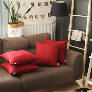 Homeroots Set Of Four Red Throw Pillow   471813