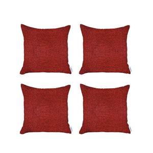 Homeroots Set Of Four Red Throw Pillow   471813