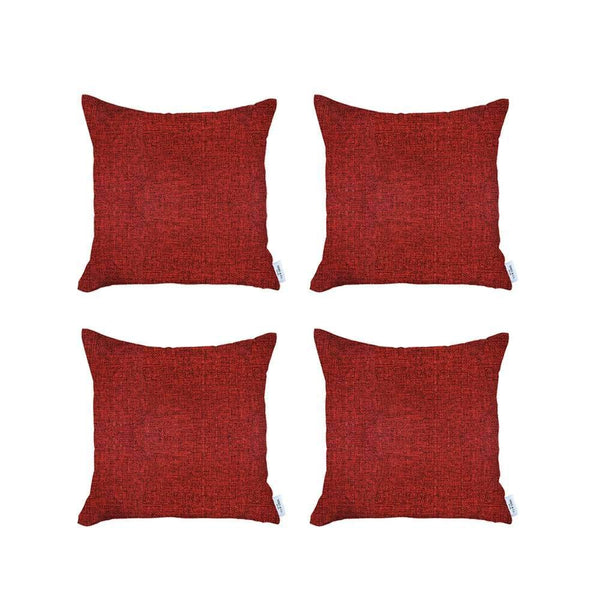 Homeroots Set Of Four Red Throw Pillow   471813