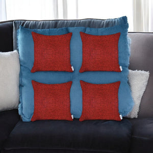 Homeroots Set Of Four Red Throw Pillow   471813