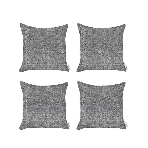 Homeroots Set Of Four Black And Gray Throw Pillow   471817