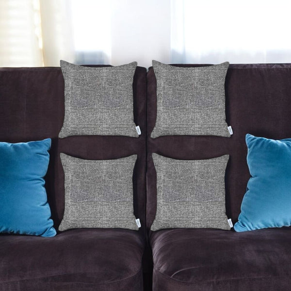 Homeroots Set Of Four Black And Gray Throw Pillow   471817