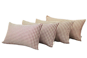 HomeRoots Set of Four Bold Red & White Houndstooth Lumbar Pillows for Stylish Comfort & Support in Any Room 471822