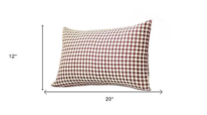 HomeRoots Set of Four Bold Red & White Houndstooth Lumbar Pillows for Stylish Comfort & Support in Any Room 471822