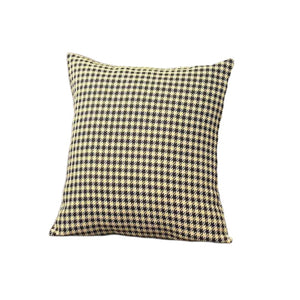 HomeRoots Set of Four 18" Yellow and Black Houndstooth Throw Pillows for Stylish Comfort and Versatile Decor 471825