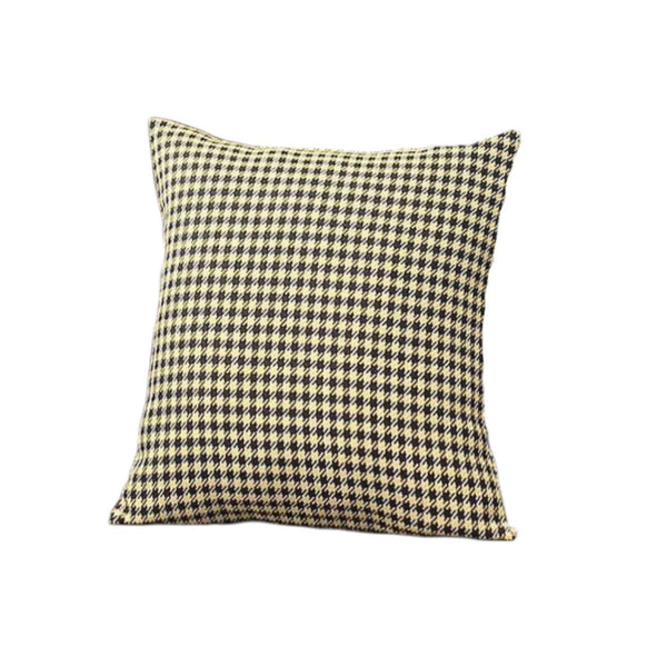 HomeRoots Set of Four 18" Yellow and Black Houndstooth Throw Pillows for Stylish Comfort and Versatile Decor 471825
