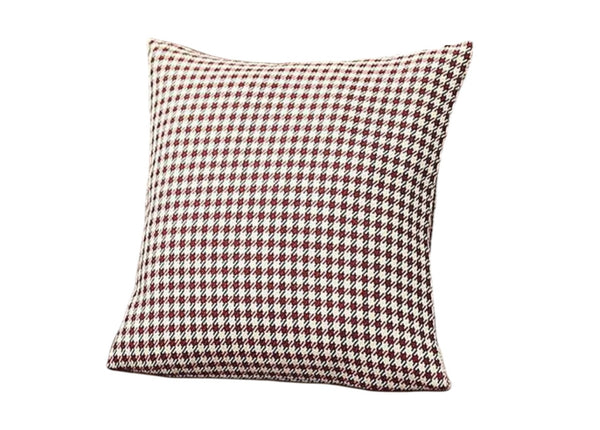 HomeRoots Set of Four 18" Red and White Houndstooth Throw Pillows for Cozy Home Decor and Gift Giving 471827