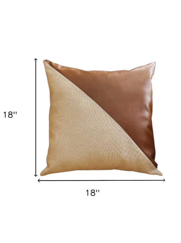 HomeRoots Set of Four 18" Geometric Zippered Throw Pillows in Brown & Grey for Stylish Home Décor Accent 471831