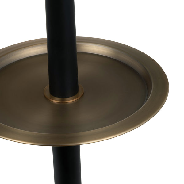 Crestview Collection Traditional Floor Lamp With Antique Brass Tray - Minimalist Elegance For Modern Living Spaces   Cvazer170