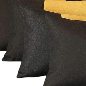HomeRoots Set of Four Black and Yellow Lumbar Throw Pillows for Stylish Support – Perfect Home Accent! 471867