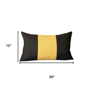 HomeRoots Set of Four Black and Yellow Lumbar Throw Pillows for Stylish Support – Perfect Home Accent! 471867