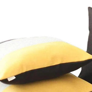 HomeRoots Set of Four 18" Black and Yellow Throw Pillows – Stylish, Durable, and Allergy-Friendly Accent Decor! 471869
