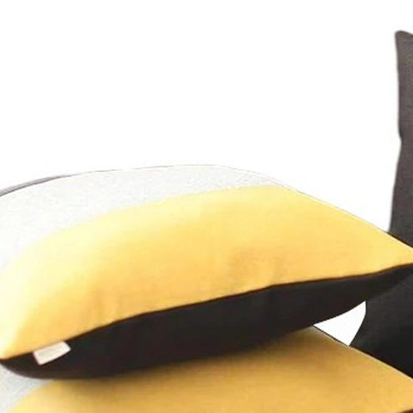 HomeRoots Set of Four 18" Black and Yellow Throw Pillows – Stylish, Durable, and Allergy-Friendly Accent Decor! 471869