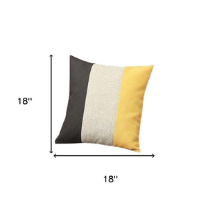 HomeRoots Set of Four 18" Black and Yellow Throw Pillows – Stylish, Durable, and Allergy-Friendly Accent Decor! 471869