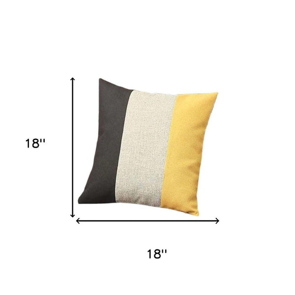 HomeRoots Set of Four 18" Black and Yellow Throw Pillows – Stylish, Durable, and Allergy-Friendly Accent Decor! 471869