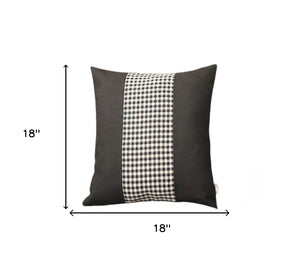 Homeroots Set Of Four 18" Black And White Houndstooth Fabric Throw Pillows   471890