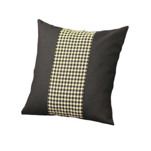 HomeRoots Set of Four 18" Black and Yellow Houndstooth Throw Pillows for Stylish Home Decor and Comfort 471891