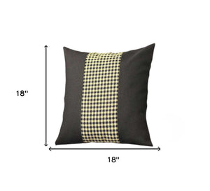 HomeRoots Set of Four 18" Black and Yellow Houndstooth Throw Pillows for Stylish Home Decor and Comfort 471891