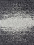 Unique Loom Outdoor Modern Ombre Machine Made Abstract Rug Charcoal Gray, Ivory/Gray 10' 0" x 13' 1"