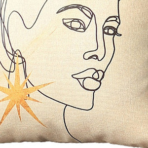 Homeroots Set Of Four 18" Beige And Black Throw Pillow   471898