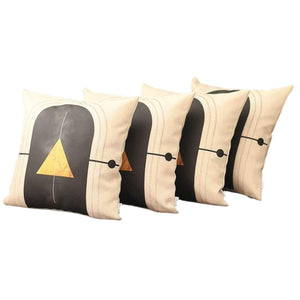 HomeRoots Set of Four 18" Ivory Black and Gold Geometric Throw Pillows – Modern Luxury for Any Décor 471899