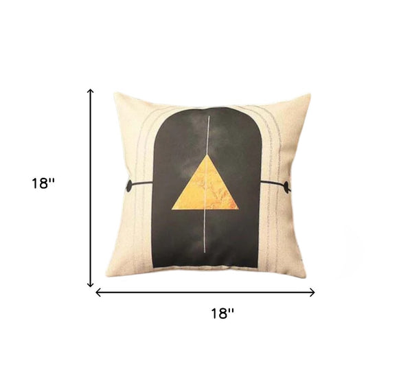 HomeRoots Set of Four 18" Ivory Black and Gold Geometric Throw Pillows – Modern Luxury for Any Décor 471899