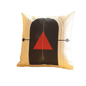 HomeRoots Set of Four 18" Geometric Throw Pillows in Ivory, Black, and Red - Modern Home Décor Accent Pieces 471900