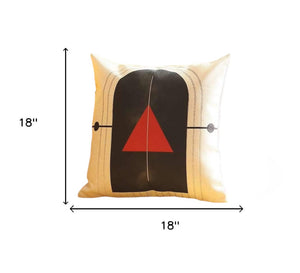 HomeRoots Set of Four 18" Geometric Throw Pillows in Ivory, Black, and Red - Modern Home Décor Accent Pieces 471900