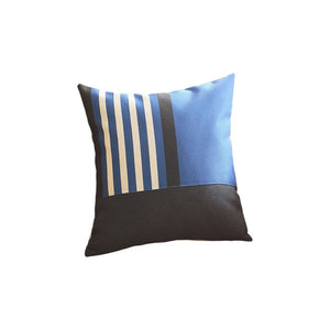 HomeRoots Set of Four 18" Striped Throw Pillows in Blue, Black, and White – Cozy, Durable, and Stylish Decor 471906
