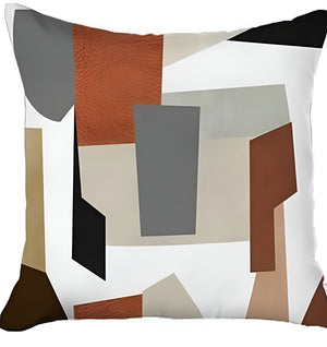 HomeRoots Set of Four 18" Abstract Ivory Gray and Orange Throw Pillows for Modern Home Decor & Comfort 471912